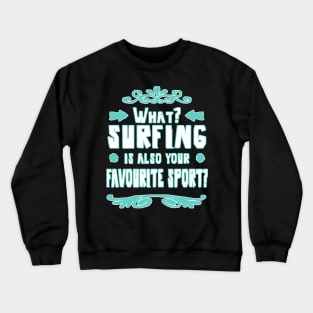 Surfing Monster Wave Women Surfing Girls Crewneck Sweatshirt